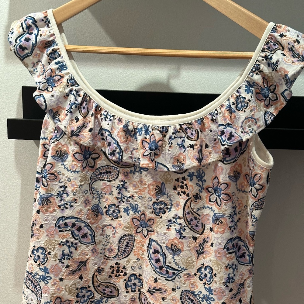 Floral Square Neck Top
